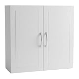 Relaxdays Hängeschrank Bad, 2 verstellbare Einlegeböden, HxBxT: 60 x 60 x 18...