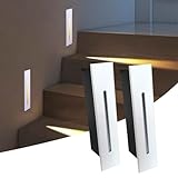 kpslucerna LED Stufenleuchte Treppenbeleuchtung – 2er Set IP65 Aluminium...