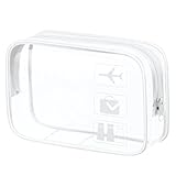 Aucuu Kulturtasche Transparent, Kosmetiktasche Durchsichtig, wasserdichte PVC-Reise-Waschtaschen, TSA-zugelassene Make-up-Taschen, für Familie, Männer un Frauen