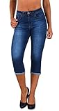 ESRA Capri Jeans Damen Sommer Damen Capri Jeans 3/4 Hose Damen Sommer Damen 3/4...
