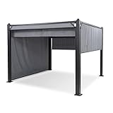 Blumfeldt Pavillon 3x3m, Rostfreier Metall-Pavillon mit Einziehbarem Dach &...