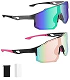 FAOKZE 2 Stück Polarisiert Fahrradbrille,Fahrradbrille Winddicht,Radfahrer...