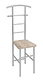 HAKU Möbel Herrendiener alu, Eiche San Remo, MDF, Metall - Maße: B 46 cm x H...
