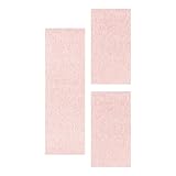 Carpetsale24 Bettumrandung Schlafzimmer 3 teilig Moderne Kurzflor Teppich Rosa...