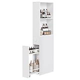 VASAGLE Badezimmschrank hoch, Hochschrank, Badschrank schmal, freistehend, mit...