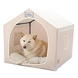 Jiupety Hundehöhle Hundehütte Indoor mit Rahmen, Waschbare, Zusammenklappbare...