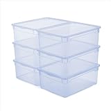 Rotho CLEAR Box 6er-Set Aufbewahrungsbox 10 l mit Deckel, platzsparend stapelbar...