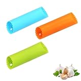 JYNXOR 3 Stück Silikon Knoblauchschäler Schäler Rolle Easy,SchnellschäLrolle...