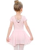 Ballettkleidung Mädchen Baumwolle Ballettkleid Balletttrikot Kurzarm Tanzkleid...