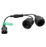 HangTon UPS USV PDU Stromkabel IEC320 C14 auf 2X Euro Schuko Steckdose CEE7/3...
