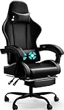 Devoko Massage Gaming Stuhl, Computer Bürostuhl mit Fußstütze, Racing Gamer...