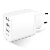 ARCCRA Mehrfach USB Ladegerät 15,5W Adapter Steckdose mit 3-Port, 5V3,1A USB...