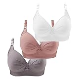 Gyaimxfu 3er Pack BH Damen ohne Bügel Push Up Baumwolle BH Set,Frauen Sexy...