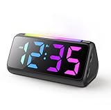Netzu Wecker Digital, Digitaler Wecker Kinder mit Licht, Bunter LED Anzeige,...
