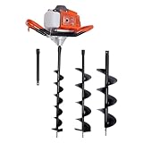 72CC Erdlochbohrer, 2-Takt Benzin-Erdbohrer 2300W, Handheld Gartenbohrer 3...