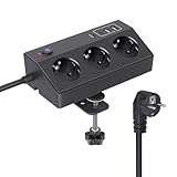 Tischsteckdose mit USB C PD 20W, 4000W/16A Steckdosenleiste Schreibtisch,...