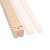 Quadratleiste Eiche 1m, 10 bis 20 mm, Vierkant Holzleisten Bastelholz Kantholz,...