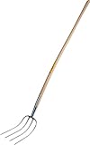 Kerbl Dunggabel Abt Standard (Gabel mit Holzstiel, 4 Zinken, aus geschmiedetem...