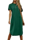 Imily Bela Dame Tshirt Kleid Sommer Shirtkleid Baumwolle Kurzarm Rundhals...