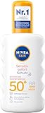 NIVEA SUN Sensitiv Sofort Schutz Sonnenspray LSF 50+ (200 ml), pflegendes...