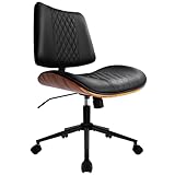 Durrafy Bürostuhl ohne Armlehnen,moderner Walnuss-Stuhl,Stuhl mit...