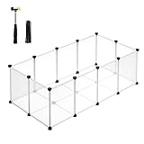 SONGMICS Freigehege mit Bodenplatten, Laufstall, Meerschweinchen Gehege, aus...