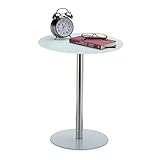 Relaxdays Runder Beistelltisch aus Glas und Edelstahl, dekorativer Loungetisch,...
