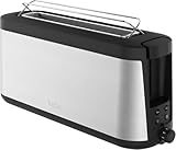 Tefal Element TL4308 Langschlitz-Toaster, 1000 W, Edelstahl/Schwarz – Für 2...