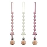 DOUUCO 3er-Pack Schnullerkette Aus Silikon, Schnullerkette Mädchen und Mit...