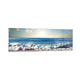 Panorama Bilder auf Glas 160x50cm Glasbild Meer Ufer Wasser Groß XXL Wanddeko...
