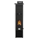 STUFE A PELLET ITALIA Colonna 10 KW WiFi | Pelletöfen Effizienz 85% Heizt 80m²...