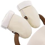 Baby Uma Pram Hand Muff - Soft Fleece-Lined Faux-Leather Hand Warmers Gloves,...