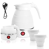 Faltbarer Wasserkessel, 0.6L Mini Wasserkocher,Reisewasserkocher Klein,Faltbarer...