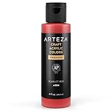 ARTEZA Craft Acrylfarbe, A204 Scharlachrot, 118 ml Flasche, wasserbasierte,...