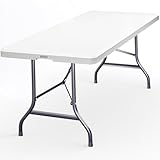 Casaria® Gartentisch Klappbar 220x70 cm für 10 Personen Wetterfest Kunststoff...
