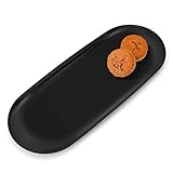 Yvttve Tablett Schwarz Deko 30 x 12 cm, Kleine Serviertablett Dekoteller...