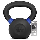 Yes4All WTGA Pulverbeschichtetes Kettlebell aus Gusseisen, 8 kg, dunkelblau