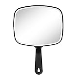 Eaoundm Handspiegel für Make-up, großer Handspiegel, Salon, quadratisch, 17,5...
