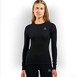 Odlo Thermounterwäsche für Damen Active Warm | Schwarz | Größe S | Langarm...