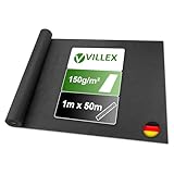 Villex - 25 m² Unkrautvlies 150g/m2 wasserdurchlässig - 25x1m | Jahrelanger...