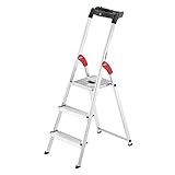 Hailo L60 StandardLine Alu Sicherheits-Stehleiter - klappbare Leiter mit 3...
