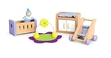 Hape Babyzimmer – Puppenhaus Babyzimmer Set aus Holz, Puppenmöbel für...