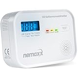 NEMAXX® Kohlenmonoxid Melder mit aukustischem & optischem Alarm – Co Melder...