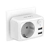 JSVER USB Steckdose 4000W mit 2 USB Anschluss,Steckdosenadapter USB Adapter...