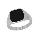 s.Oliver Ring Edelstahl Epoxy Herren Ringe, Schwarz, Kommt in Schmuck Geschenk...