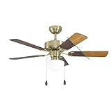 EGLO Deckenventilator CADIZ, 5 Flügel Ventilator mit Licht, Zugkette,...