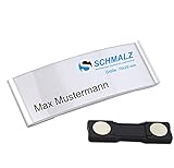 Schmalz® Namensschild Relax aus Aluminium | mit starkem Magnet | Doppelmagnet |...