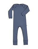 Dilling Einteiler aus natürlicher Merinowolle für Babys - Donnerblau 80