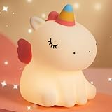 AmmToo Nachtlicht Kinder Einhorn Nachtlampe - Lampe Dimmbar Timer,...