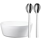 WMF Nuova Salatschüssel Set 3-teilig, Salatbesteck Edelstahl 30 cm mit...